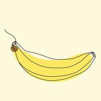 Einfachheit Bananenfrucht Freihand kontinuierliche Linienzeichnung flaches Design. vektor