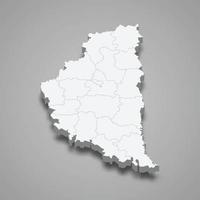 Isometrische 3D-Karte der Oblast Ternopil ist eine Region der Ukraine vektor