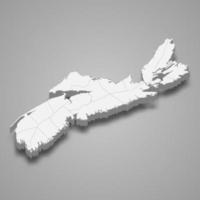 3D-Karte Provinz Kanada vektor