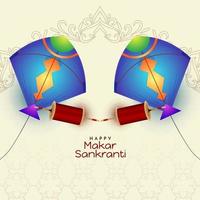Makar Sankranti traditionelles indisches Festivalhintergrunddesign vektor