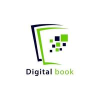 Online-Bildungslogo-Vorlage Pixelbuch-Bildungslogo-Vorlage vektor