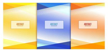 abstrakter hintergrund mit geometrischen formen design in drei farben vektor