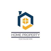home property immobilien buchstabe p logo template design für marke oder unternehmen und andere vektor