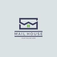 Mail House Umschlag Immobilien Logo Template Design für Marke oder Unternehmen und andere vektor