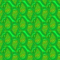 moderne gekritzelillustration mit grünem nahtlosem paisley-muster. grüner Hintergrund. Paisley-Muster. Vintage-Blumenhintergrund. vektor