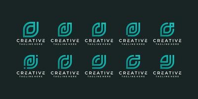 uppsättning bokstaven d kreativ logotypdesign vektor