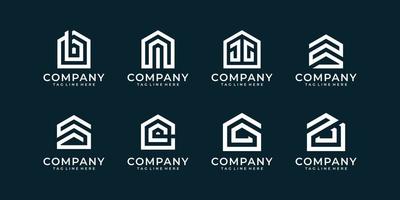 satz von monogramm immobilienunternehmen logo vektorbündel vektor