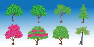 Illustrationssammlung des Baums für Cartoon vektor