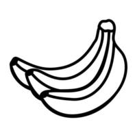 gesunde ernährung, skizzenhafte ikone von bananen vektor