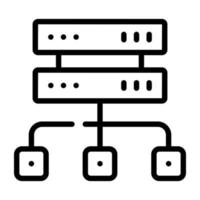 premium linjär ikondesign av servernätverk vektor