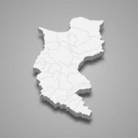 3D-karta över Magdalena är ett departement i Colombia vektor