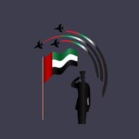 person mit einem flaggestag vereinigte arabische emirate background.perfect für hintergrundflaggentag. vektor