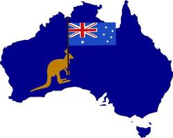 bakgrundskarta och kanggoro flaggdag Australien. vektor