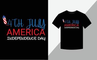 4 juli amerika självständighetsdag, glad 4 juli amerika självständighetsdag tshirt design vektor fil