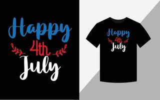 glad 4 juli, glad 4 juli amerika självständighetsdagen tshirt design vektor fil