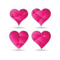 kärleksikoner. älskar logotyper. hjärta ikoner. vektorillustration perfekt för alla hjärtans dag, hälsosymbol, mors dag och kärleksfull symbol. gradering rosa färg. vektor