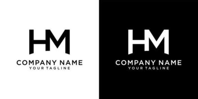 hm eller mh första bokstaven logotyp designkoncept. vektor