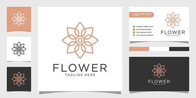 Blumen-Mono-Linie Luxus-Logo-Design-Vektor. vektor