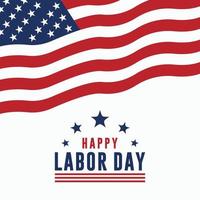 Happy Labor Day Vektor-Grußkarte oder Einladungskarte. Illustration eines amerikanischen Nationalfeiertags mit einer US-Flagge. vektor