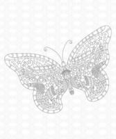 mandala fjäril målarbok för vuxna vektor