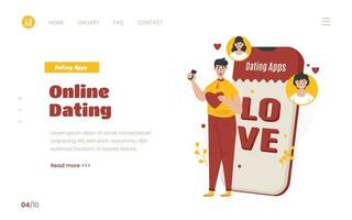 online dating ansökan illustration koncept vektor