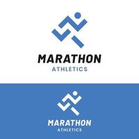 enkel minimal marathon löpning jogging logotyp designmall vektor