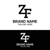 zf zf fz bokstav monogram initial logotyp designmall vektor