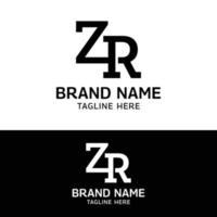 zr zr rz bokstav monogram initial logotyp designmall vektor