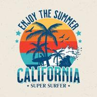 njut av sommaren Kalifornien supersurfare vektor