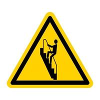 Vorsicht Treppensteigen rückwärts Schild vektor