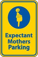 blivande mamma parkering skylt på vit bakgrund vektor