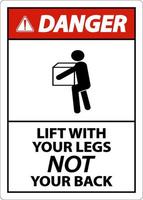 fara instruktioner lyft med dina ben tecken på vit bakgrund vektor