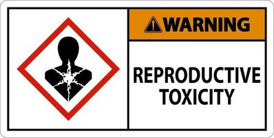 Warnung Reproduktionstoxizität GHS-Zeichen auf weißem Hintergrund vektor