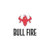 bull on fire logotyp design illustration vektor