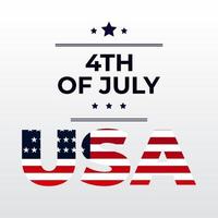 4. Juli. unabhängigkeitstag usa. vereinigte Staaten von Amerika. vektor