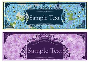 Vintage Floral Banner Vektor Set