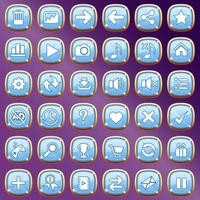 gui buttons schmuckfarbe blau hell. Vektor-Illustration-Icon-Set. vektor