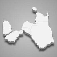 3D isometrisk karta över norra Mindanao är en region i Filippinerna, vektor