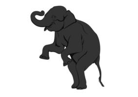 elefant Asien stående, isolerade vit bakgrund grafisk design vektorillustration vektor