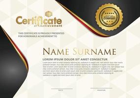 Zertifikatvorlage mit modernem Muster der Luxus- und eleganten Beschaffenheit, Diplom, Vektorillustration vektor