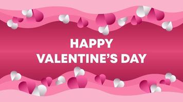 Happy Valentinstag Banner Template Design, Vektorillustration vektor