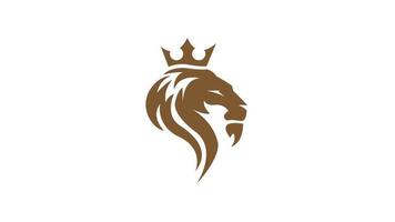 königlicher könig der löwen krone logo vektorvorlage illustration vektor