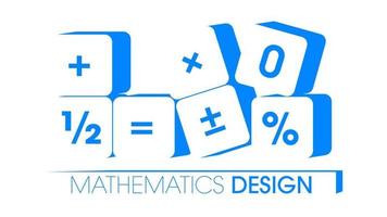 kubdesign matematisk vetenskap för skolutbildning, universitet och barn vektor