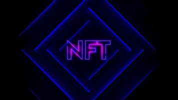 konzept des nft-hintergrundthemas, nicht fungible token mit umrissneon, leuchtendem neonlicht. einzigartige Krypto-Kunst. vektor