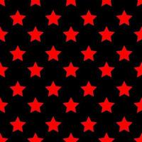 Nahtloses abstraktes rotes Sternmuster auf schwarzem Hintergrund, Vektorillustrationstextur für Papier, Verpackung und Stoff vektor