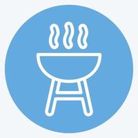 Icon-Grill. geeignet für Bildungssymbol. blaue augen stil. einfaches Design editierbar. Design-Vorlagenvektor. einfache Abbildung vektor