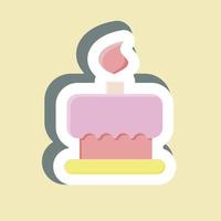 Aufkleber Geburtstagstorte. geeignet für Bäckereisymbol. einfaches Design editierbar. Design-Vorlagenvektor. einfache Abbildung