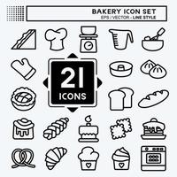 Icon-Set Bäckerei. geeignet für Bäckereisymbol. Linienstil. einfaches Design editierbar. Design-Vorlagenvektor. einfache Abbildung vektor