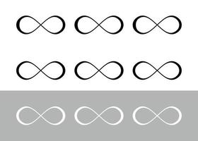 Unendlichkeitssymbolzeichen-Symbolvektor auf weißem Hintergrund vektor