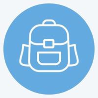 Icon-Rucksack. geeignet für Bildungssymbol. blaue augen stil. einfaches Design editierbar. Design-Vorlagenvektor. einfache Abbildung vektor